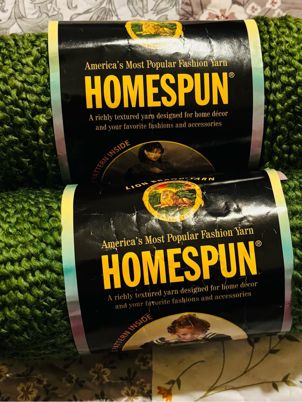 Homespun Yarn Color Olive by Lion Brand Discontinue Yarn New